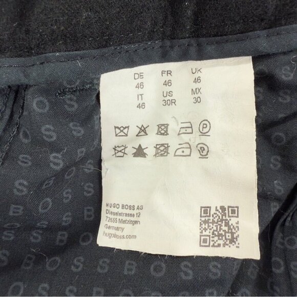 Hugo Boss Black 100% Wool Pants Men's Sz 30Rx27 Work Dress Pant Distressed - Picture 2 of 12